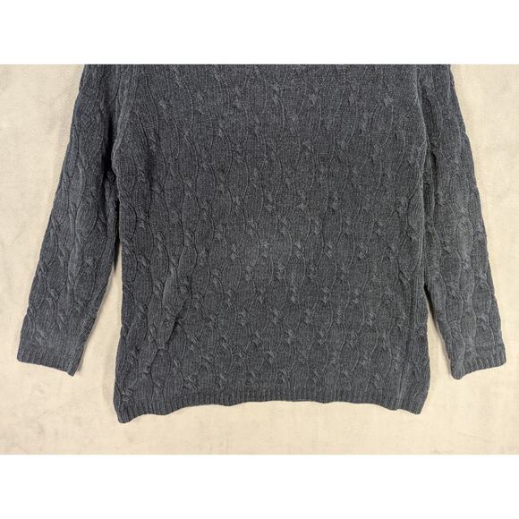 Lord & Taylor Sweater Women's Small Indigo Blue Cable Knit Vintage - Picture 3 of 8